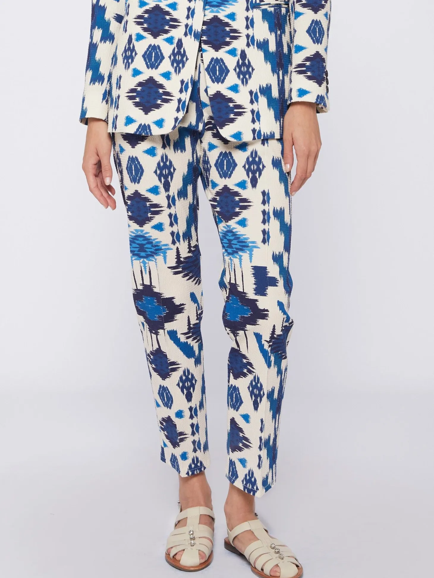 Vilagallo Pantalon Clarise Estampado Ikat Azul Store