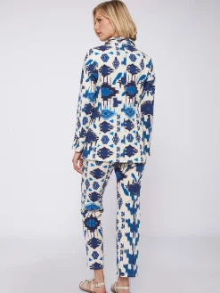 Vilagallo Pantalon Clarise Estampado Ikat Azul Store