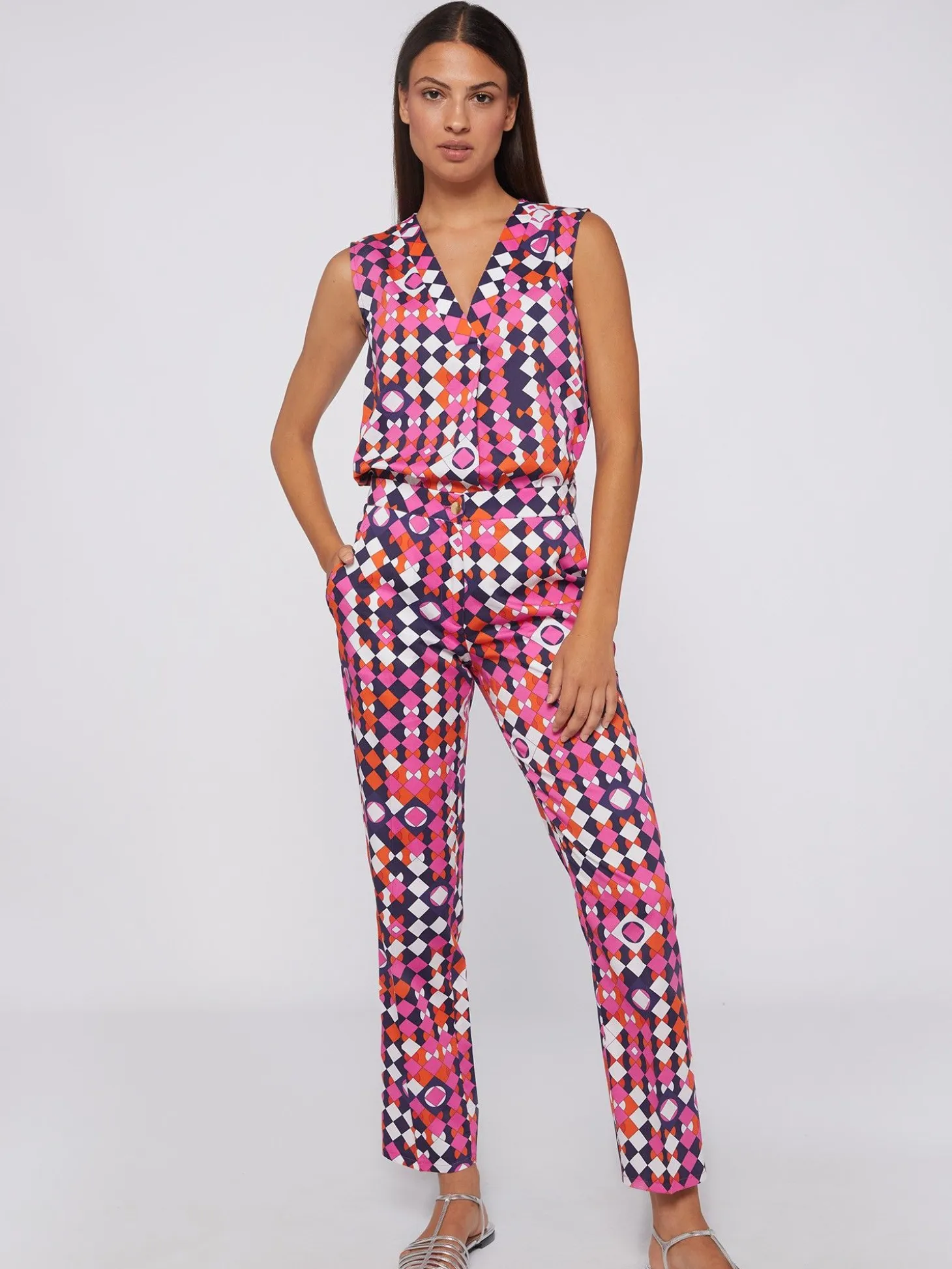 Vilagallo Pantalon Geometrico Algodon Cheap