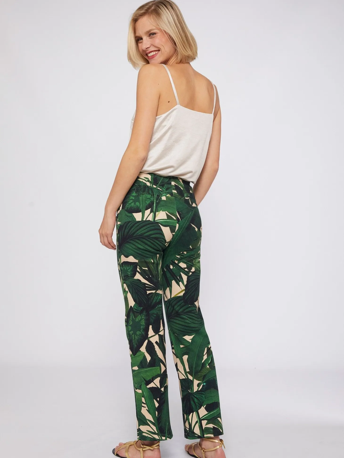 Vilagallo Pantalon Lidia Maxi Tropical Print Cheap