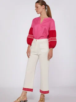 Vilagallo Pantalon Punto Blanco Con Pasaman Perfect Fit Store
