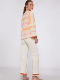 Vilagallo Pantalon Punto Blanco Con Pasaman Sale