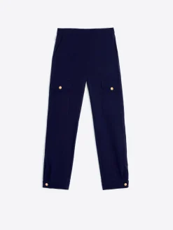 Vilagallo Pantalon Punto Cargo Navy Perfect Fit Online