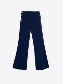 Vilagallo Pantalon Punto Marino Botones Laterales Perfect Fit Cheap