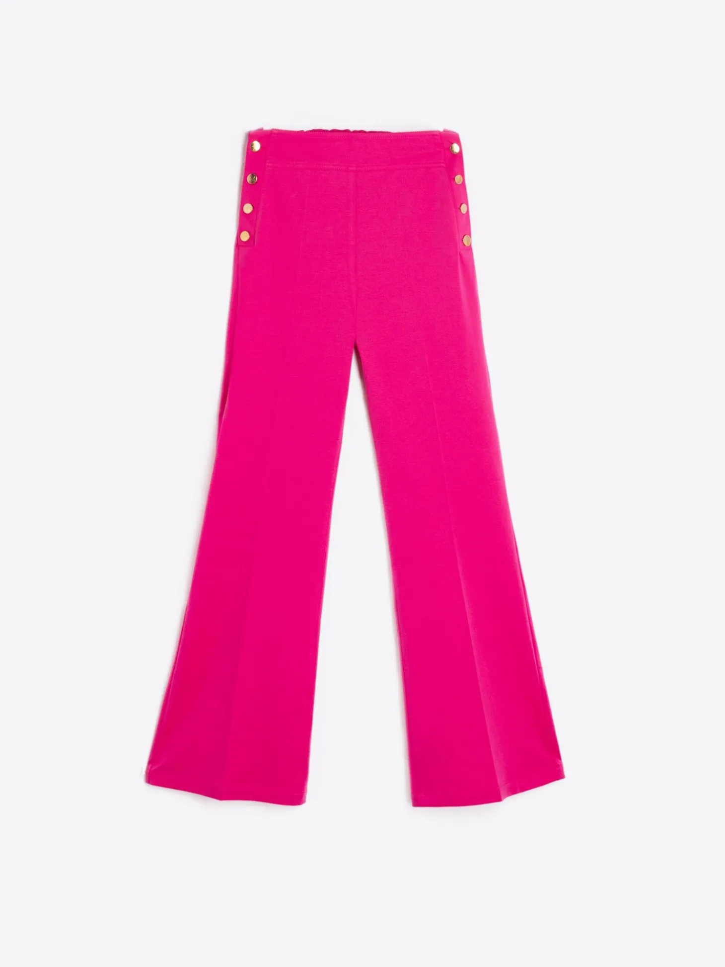 Vilagallo Pantalon Punto Rosa Botones Laterales Perfect Fict Cheap