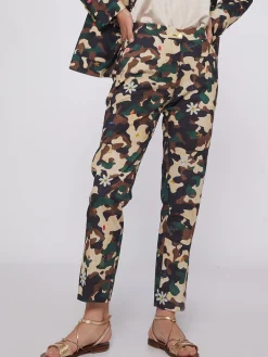 Vilagallo Pantalon Tiffany Camouflage Embroidery Print Store