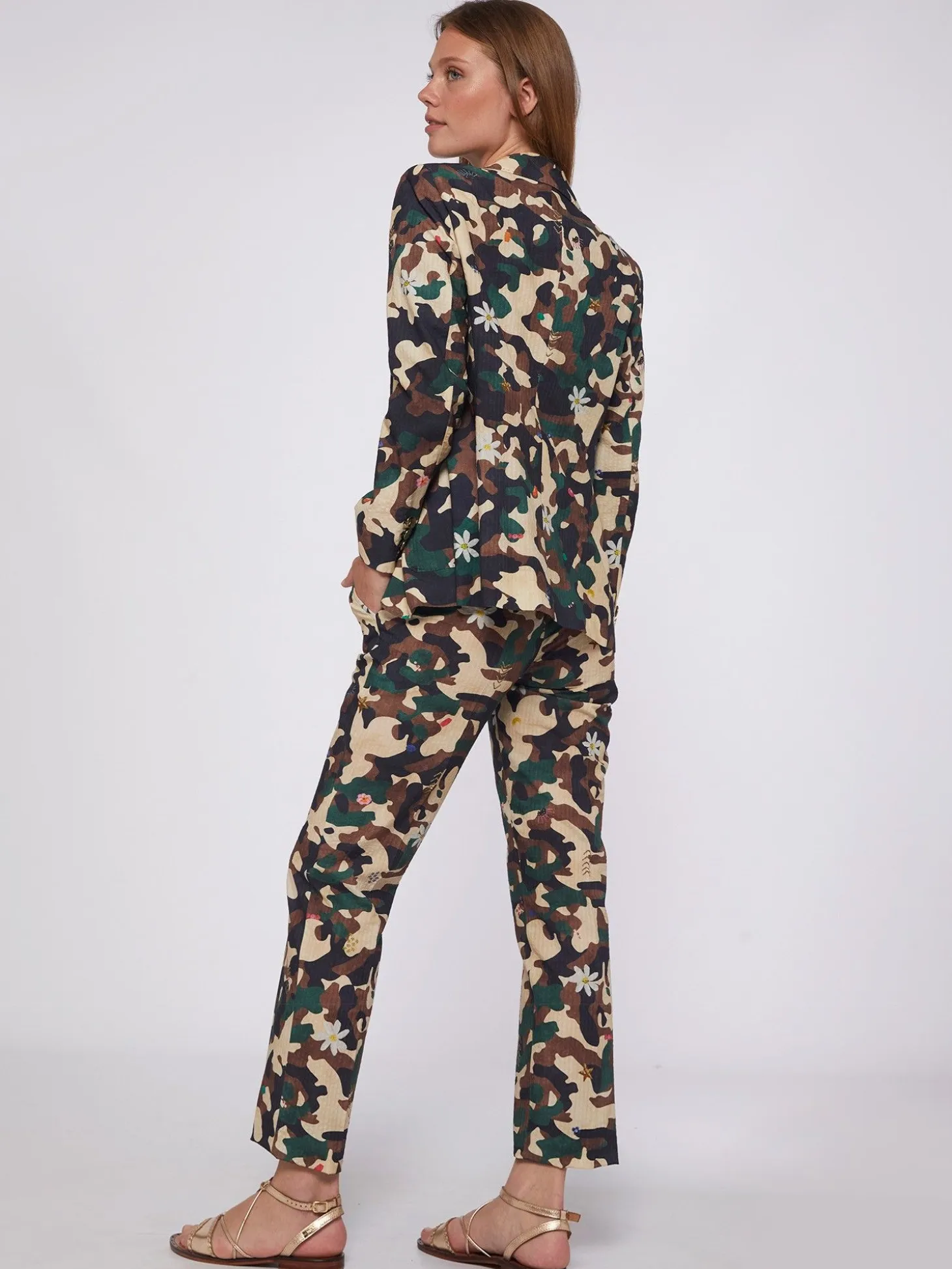 Vilagallo Pantalon Tiffany Camouflage Embroidery Print Store