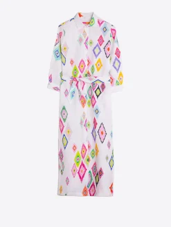 Vilagallo Vestido 100% Lino Estamapado Ikat Best Sale