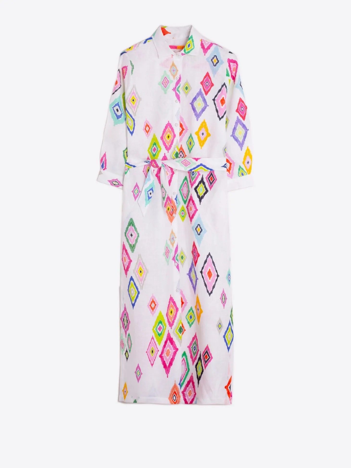 Vilagallo Vestido 100% Lino Estamapado Ikat Best Sale