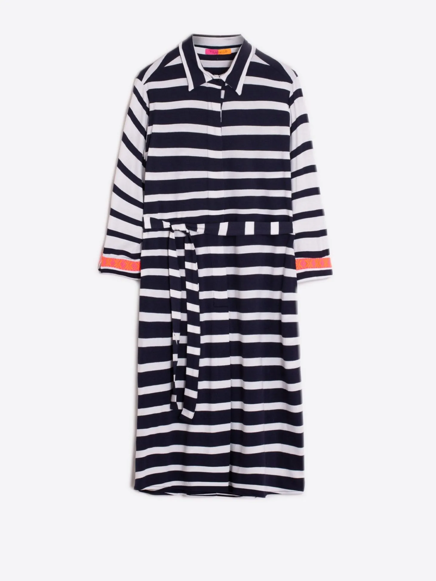 Vilagallo Vestido Adriana Ecru Navy Stripe Knit Store