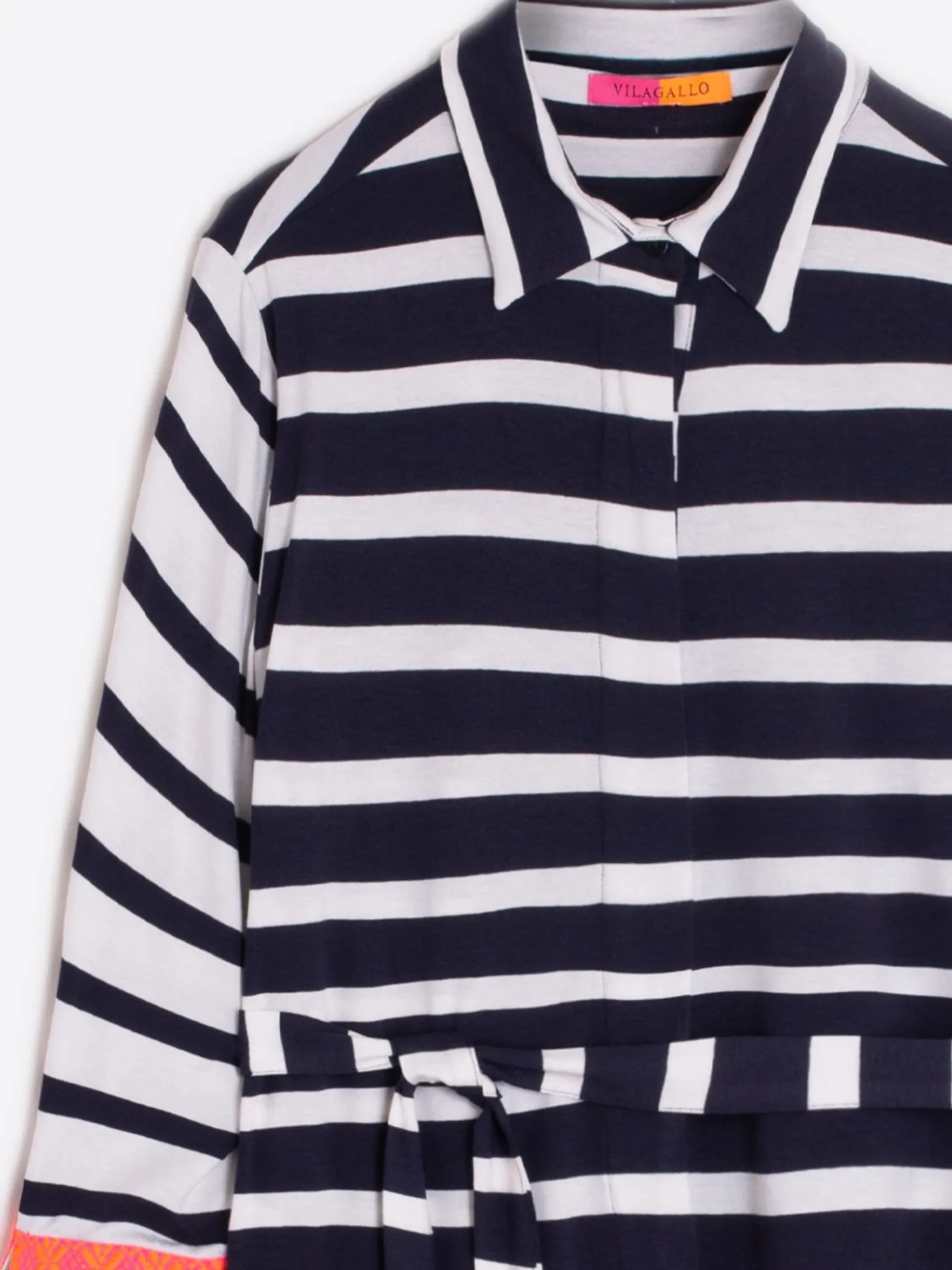 Vilagallo Vestido Adriana Ecru Navy Stripe Knit Store
