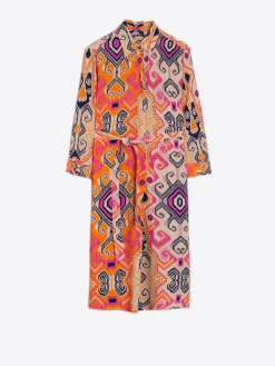 Vilagallo Vestido Adriana Navajo Orange Pink Flash Sale