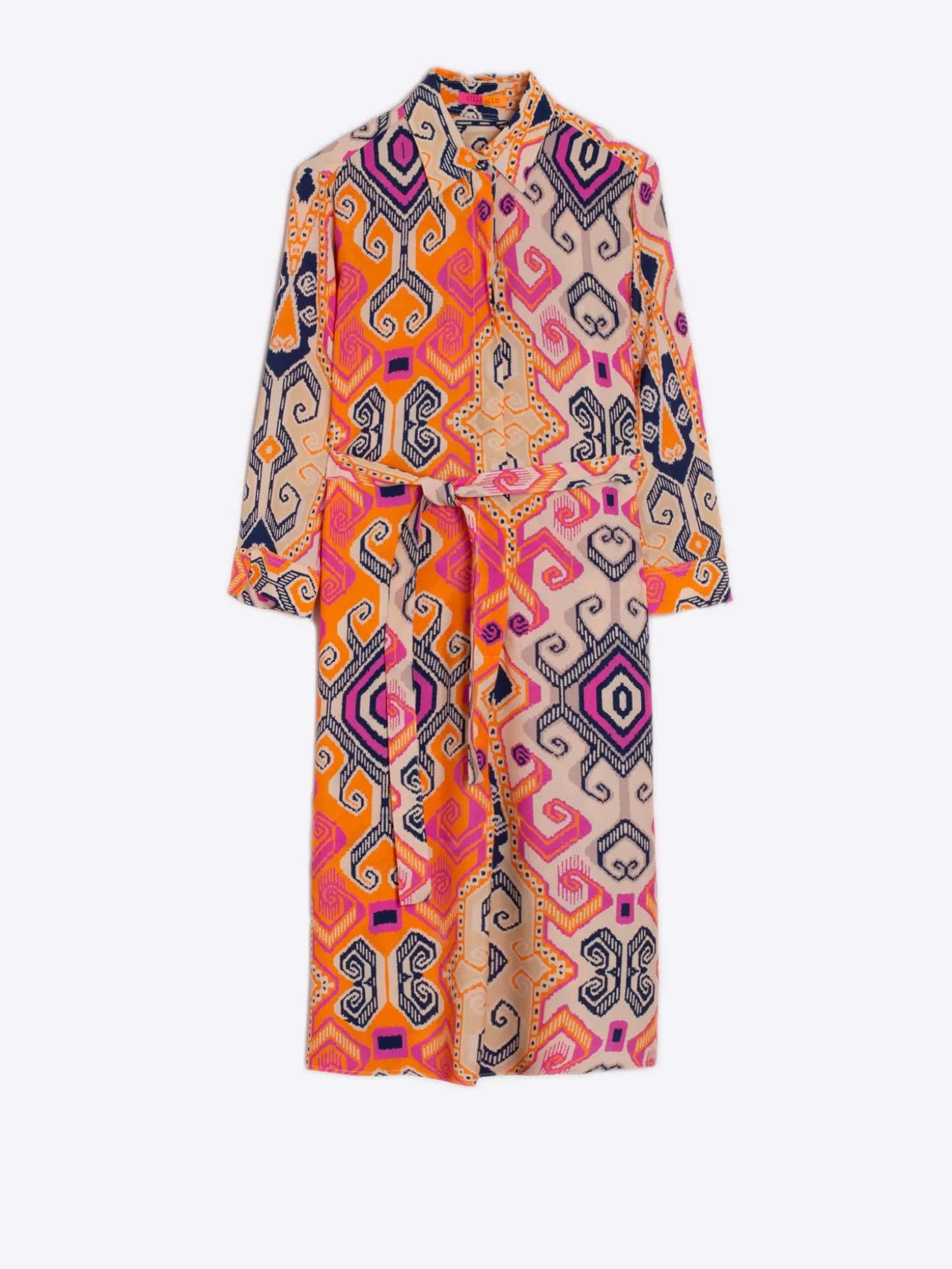 Vilagallo Vestido Adriana Navajo Orange Pink Flash Sale