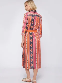 Vilagallo Vestido Algodon Estampado Navajo New