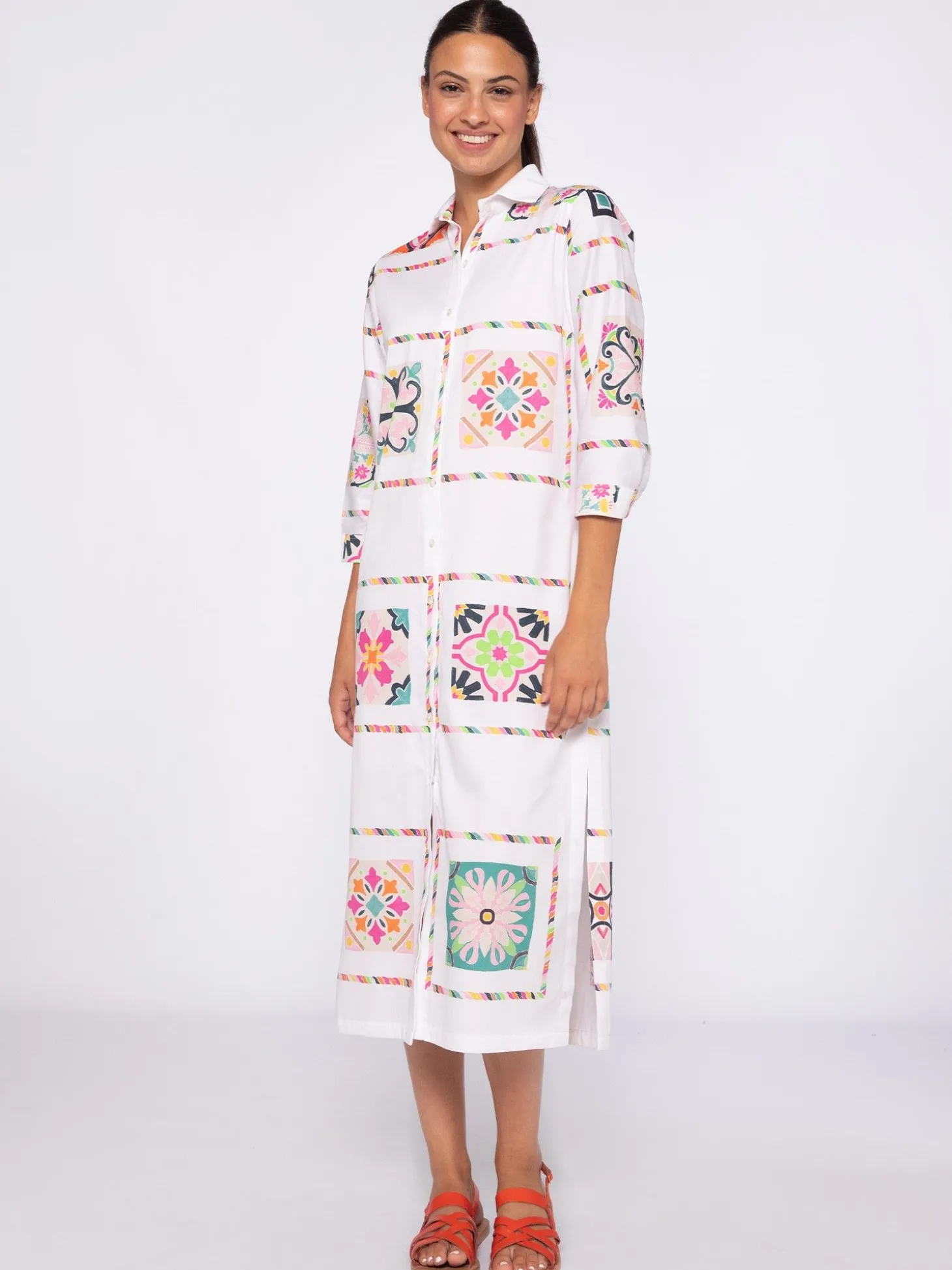 Vilagallo Vestido Algodon Estampado Azulejos Best