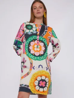 Vilagallo Vestido Algodon Satin Suzani Print Outlet