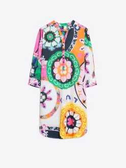 Vilagallo Vestido Algodon Satin Suzani Print Outlet