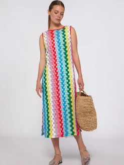 Vilagallo Vestido Calado Escote Espalda Multicolor Outlet