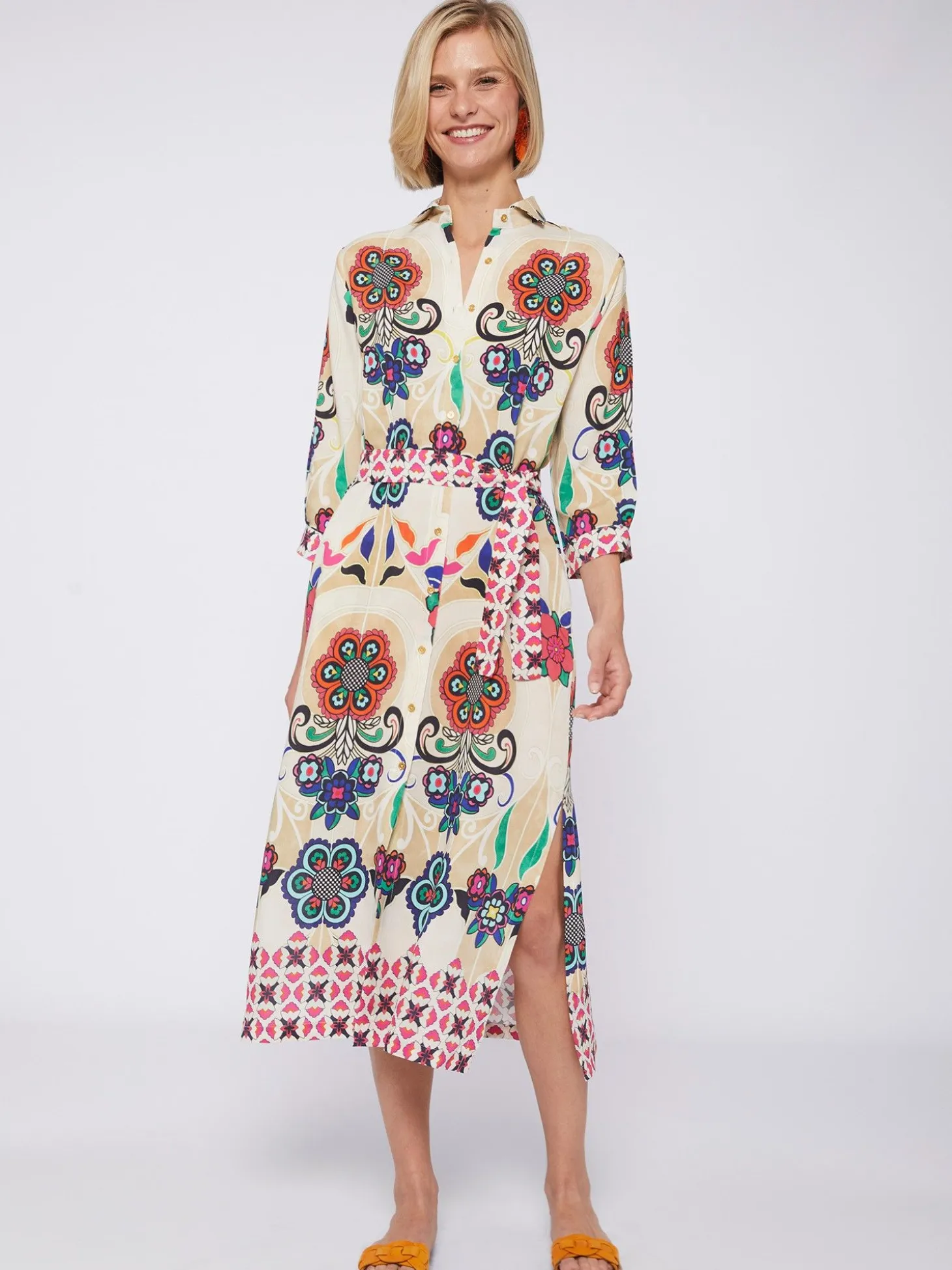 Vilagallo Vestido Camisero Floral Noveau Print Shop