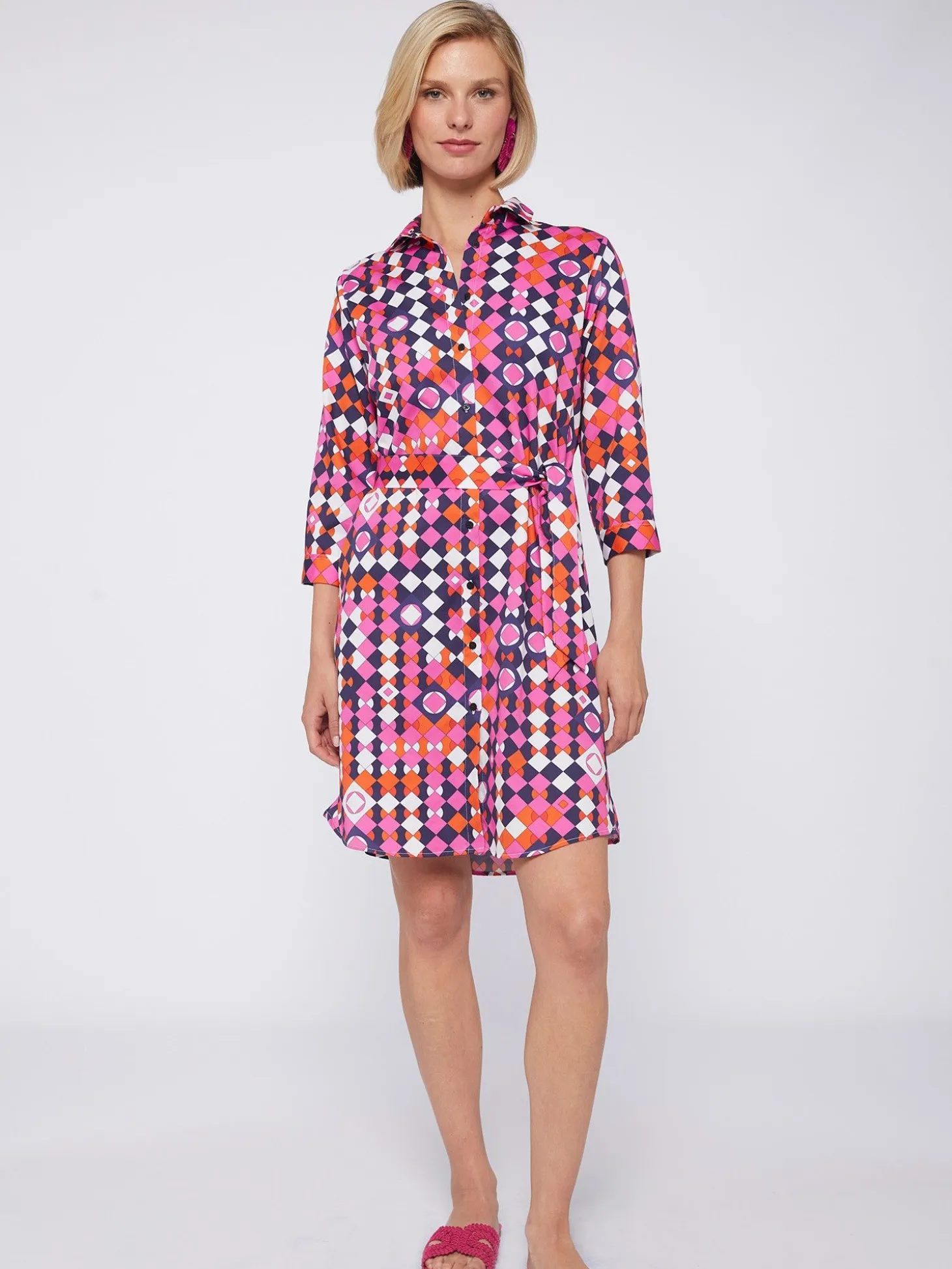 Vilagallo Vestido Camisero Geometrico Algodon Online