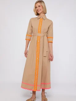 Vilagallo Vestido Camisero Popelin Beige Best