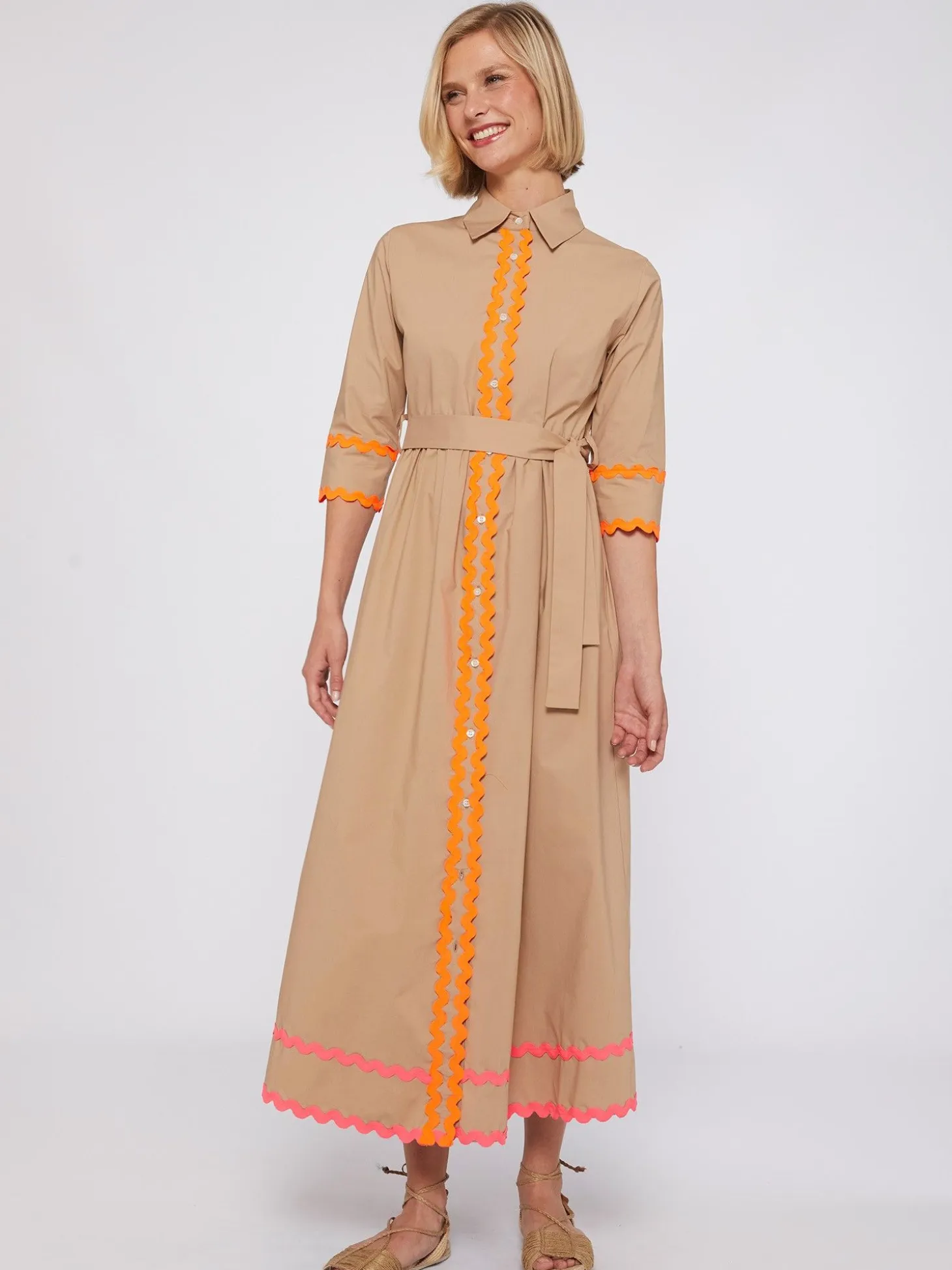 Vilagallo Vestido Camisero Popelin Beige Best