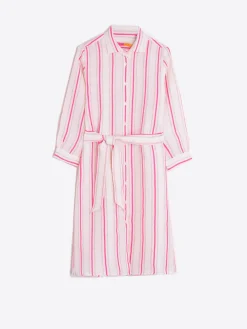 Vilagallo Vestido Camisero Rayas Neon New