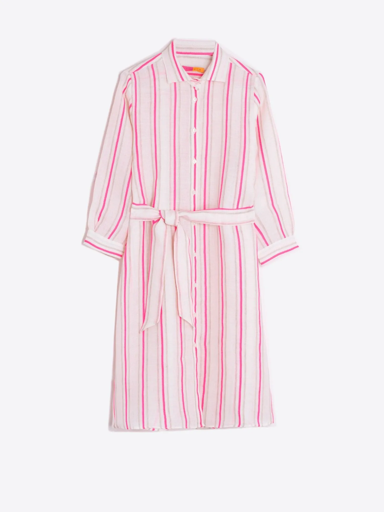 Vilagallo Vestido Camisero Rayas Neon New