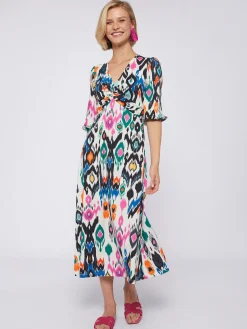 Vilagallo Vestido Carolina Ikat Knit Print Discount