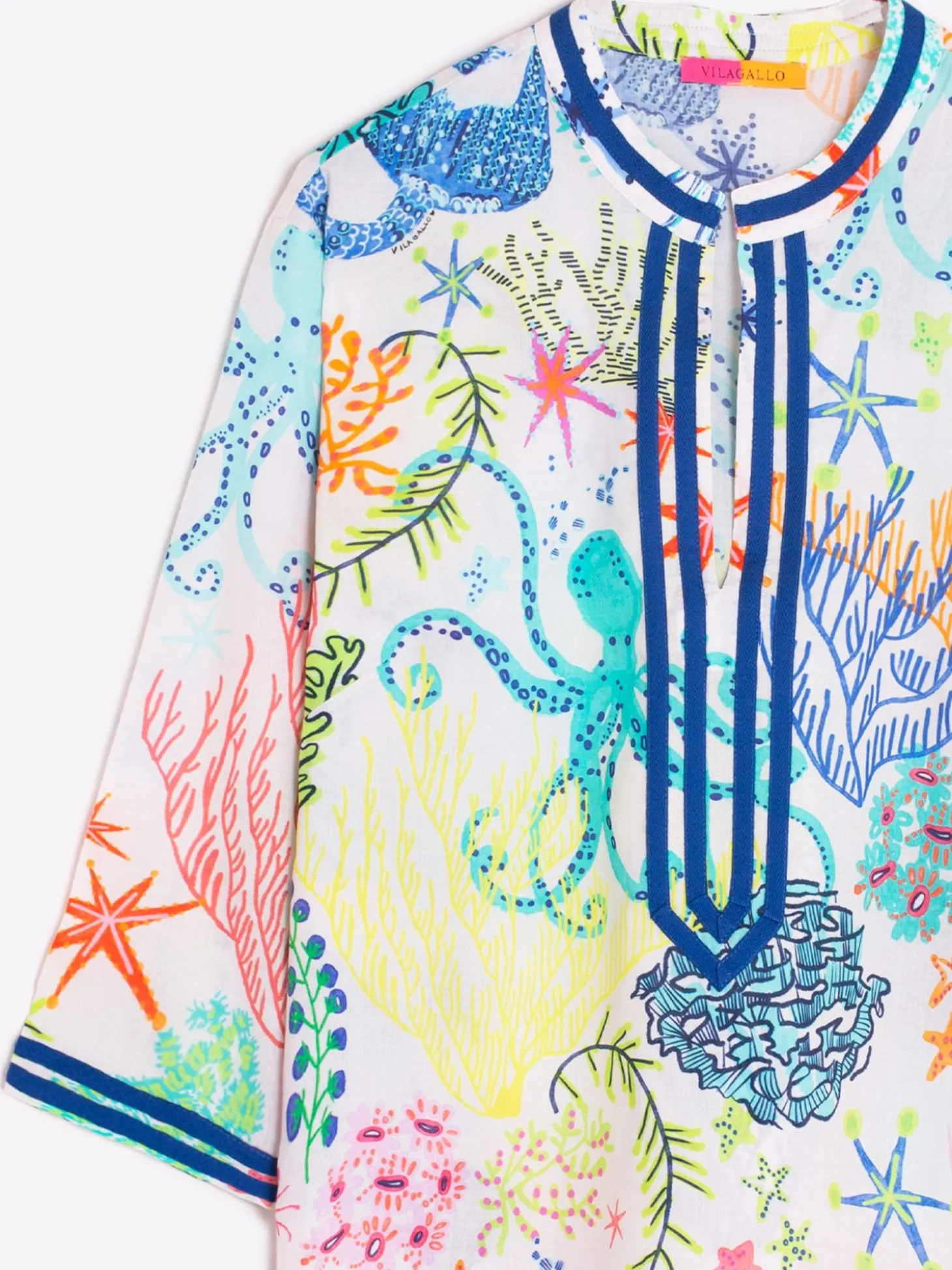 Vilagallo Vestido Kaftan Estampado Sirena Cheap