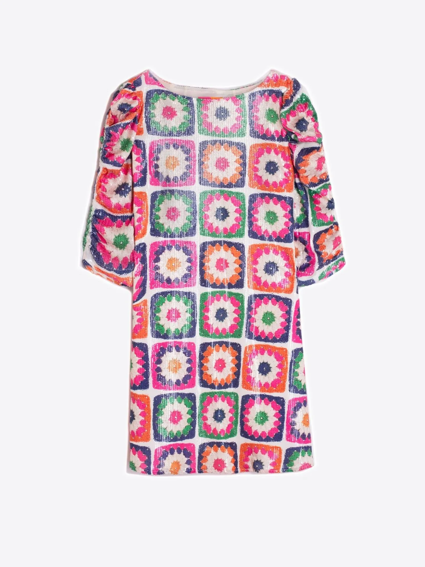 Vilagallo Vestido Lentejuelas Estampado Crochet Sale