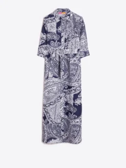 Vilagallo Vestido Lino Estampado Paisley Fashion