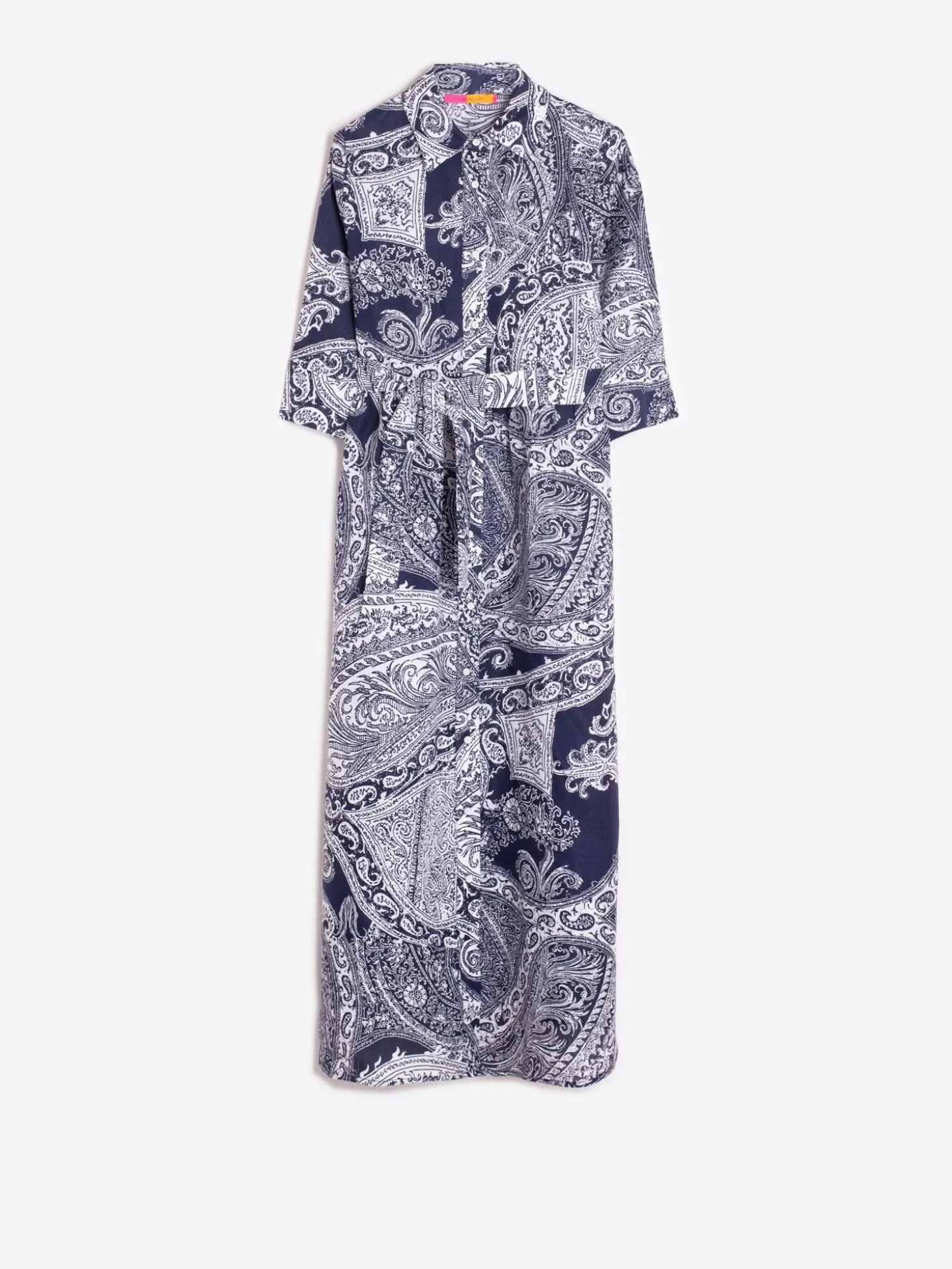 Vilagallo Vestido Lino Estampado Paisley Fashion