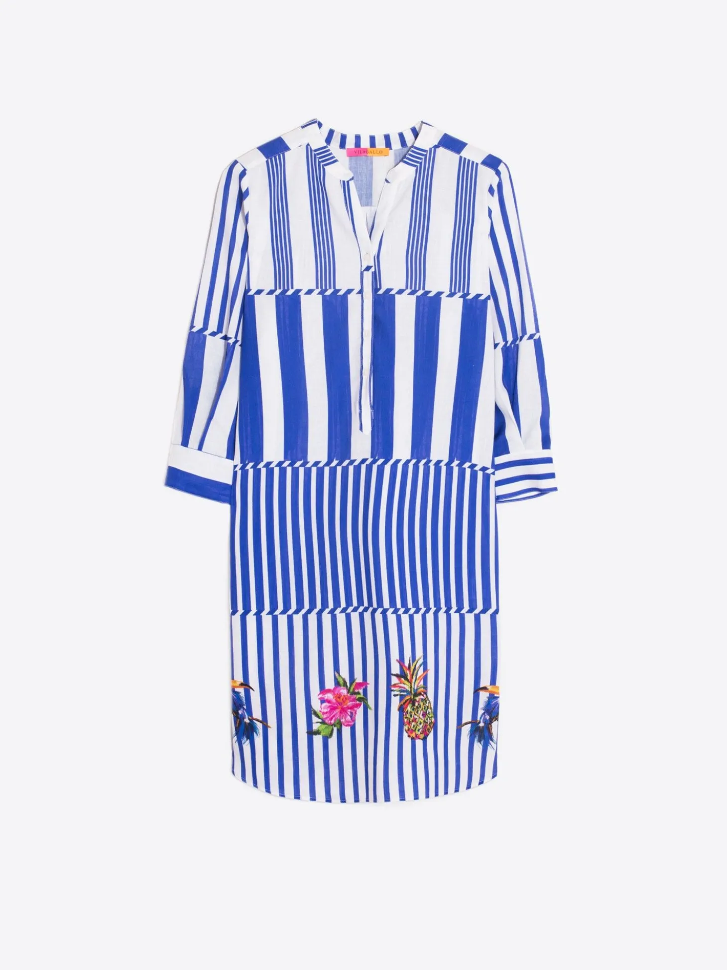 Vilagallo Vestido Lino Rayas Tropical Cheap