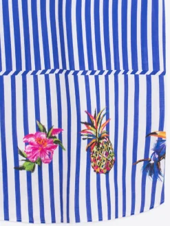 Vilagallo Vestido Lino Rayas Tropical Cheap