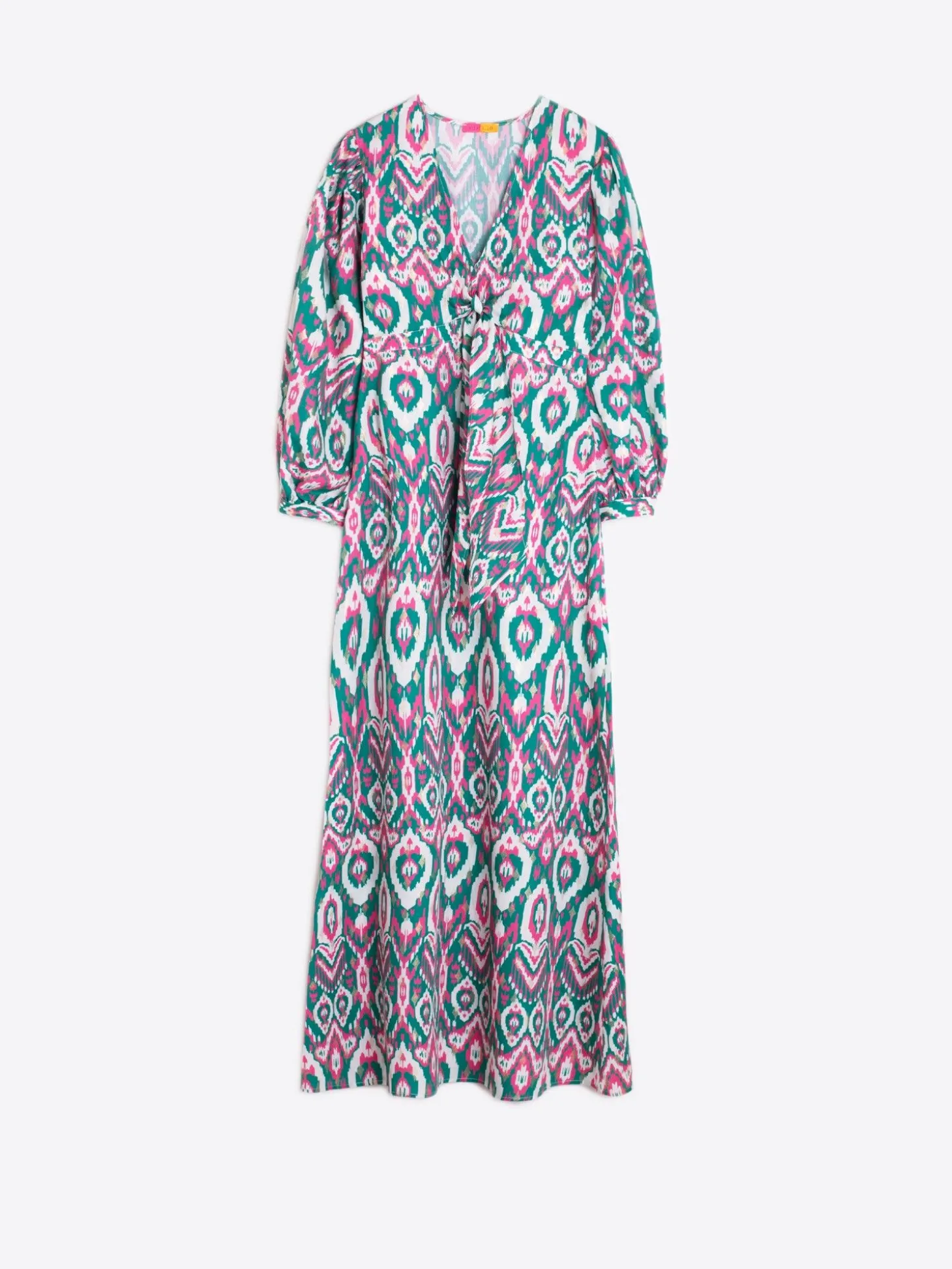Vilagallo Vestido Lorenna Ikat Green Pink Gold Online