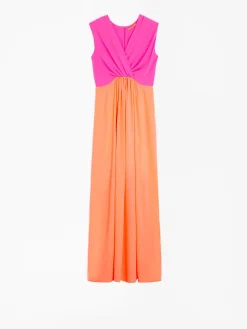 Vilagallo Vestido Lucia Orange Fluor Georgette Hot