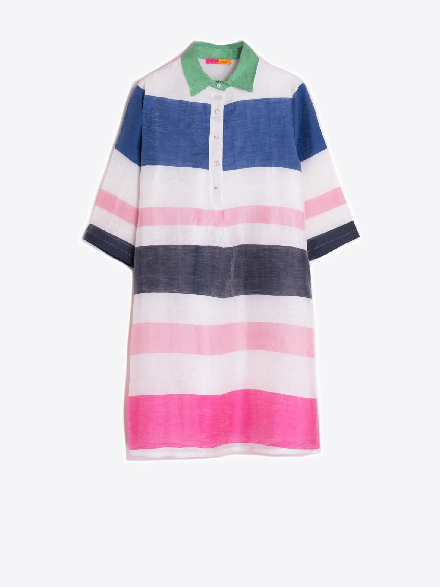 Vilagallo Vestido Maxi Rayas Lino Flash Sale