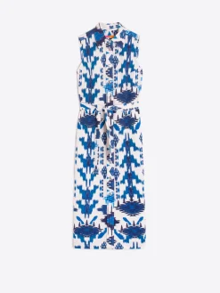 Vilagallo Vestido Midi Estampado Ikat Azul Best