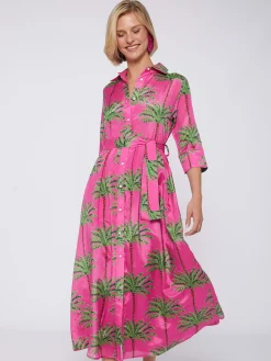 Vilagallo Vestido Natalia Pink Palm Tree Online