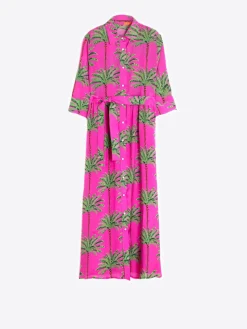 Vilagallo Vestido Natalia Pink Palm Tree Online