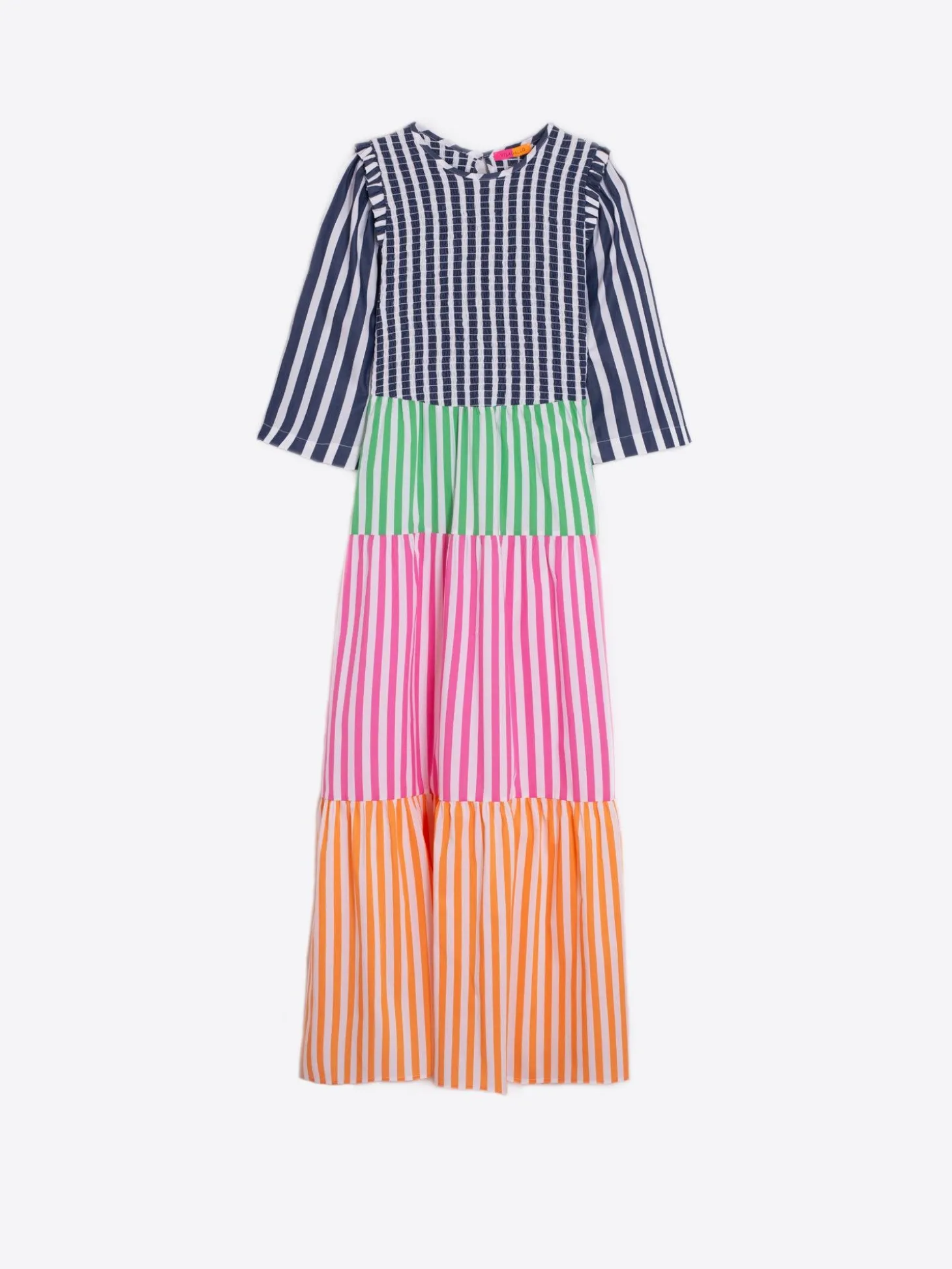 Vilagallo Vestido Nido Abeja Rayas Popelin New