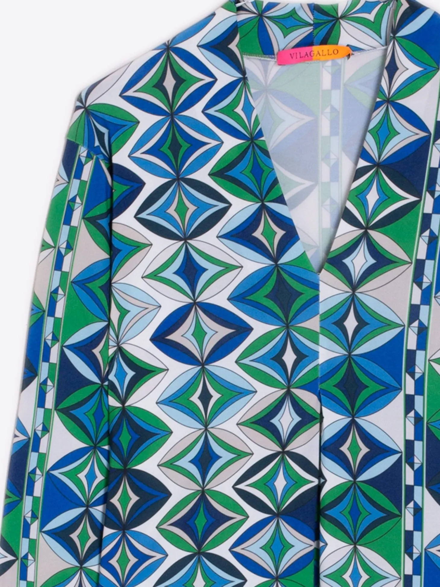 Vilagallo Vestido Noam Green Geometric Knit Print Flash Sale