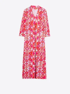 Vilagallo Vestido Noam Pink Geometric Knit Print Cheap