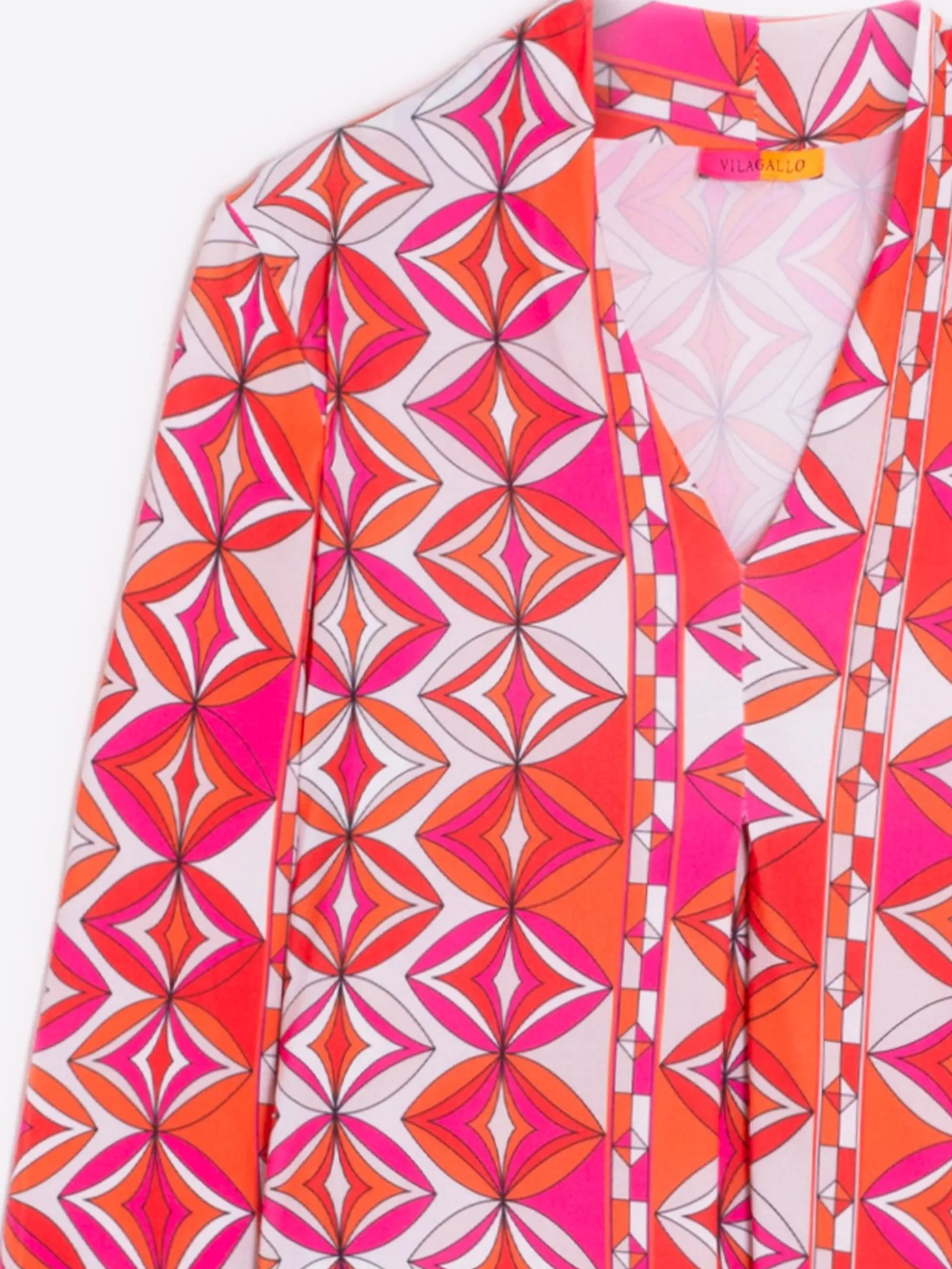 Vilagallo Vestido Noam Pink Geometric Knit Print Cheap
