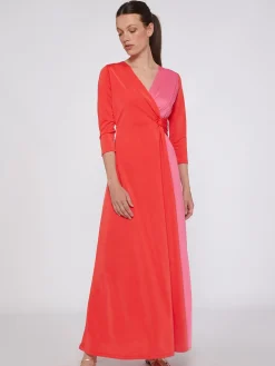 Vilagallo Vestido Punto Largo Satinado Bicolor New