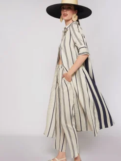 Vilagallo Vestido Rayas Contraste Midi Shop