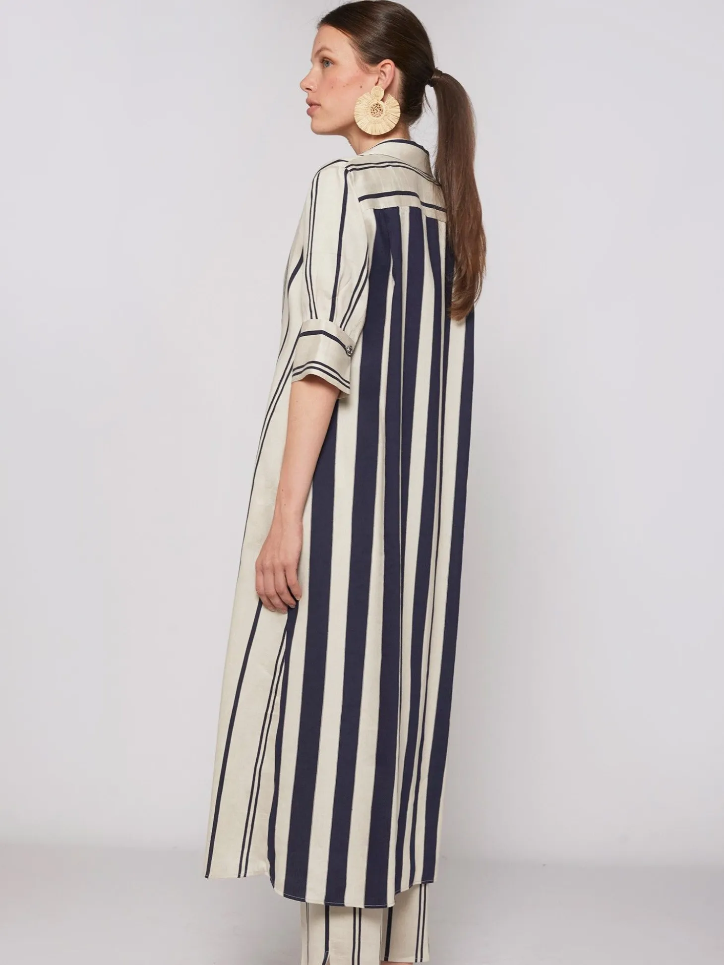 Vilagallo Vestido Rayas Contraste Midi Shop