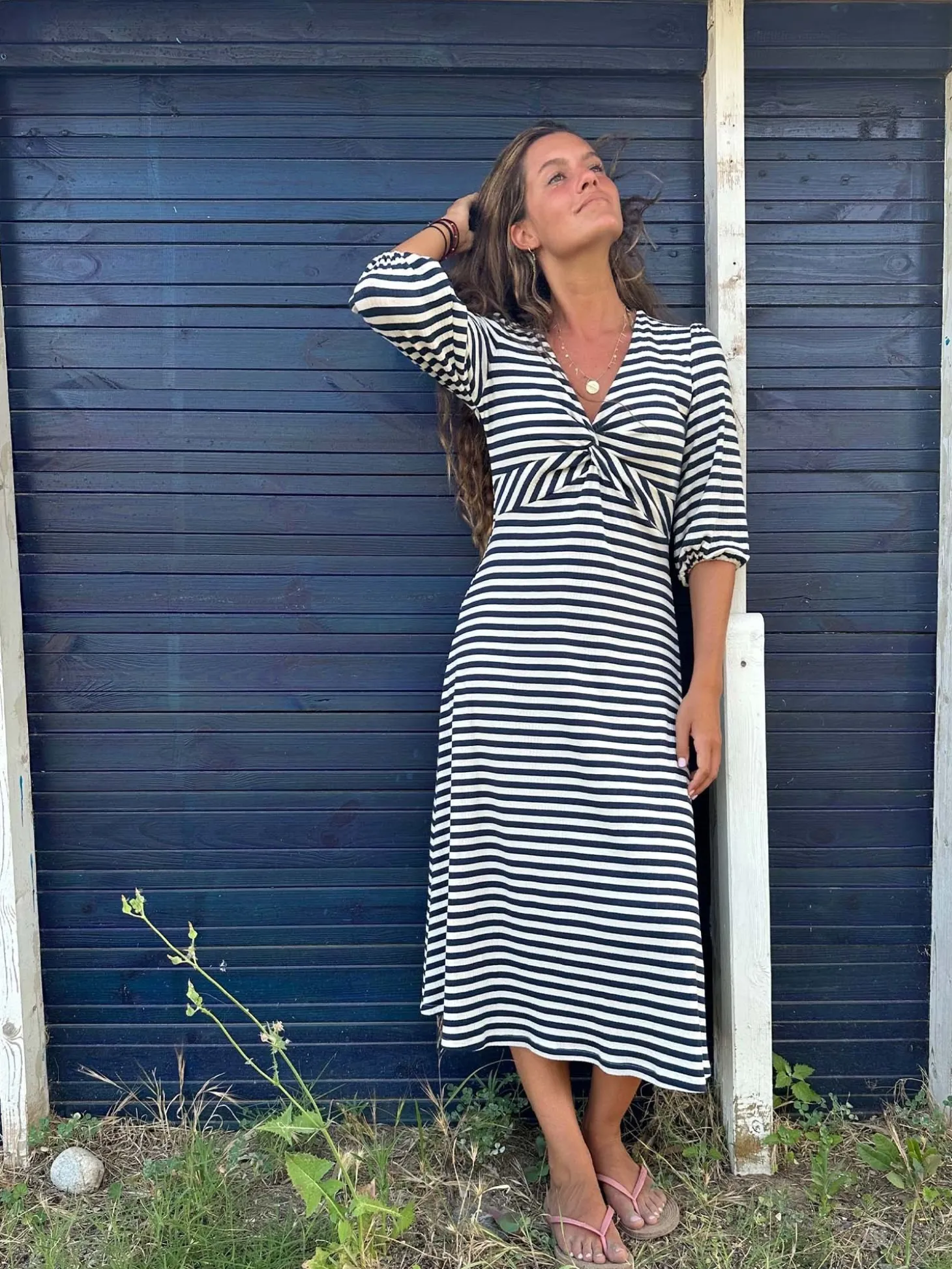 Vilagallo Vestido Rayas Navy Canale New
