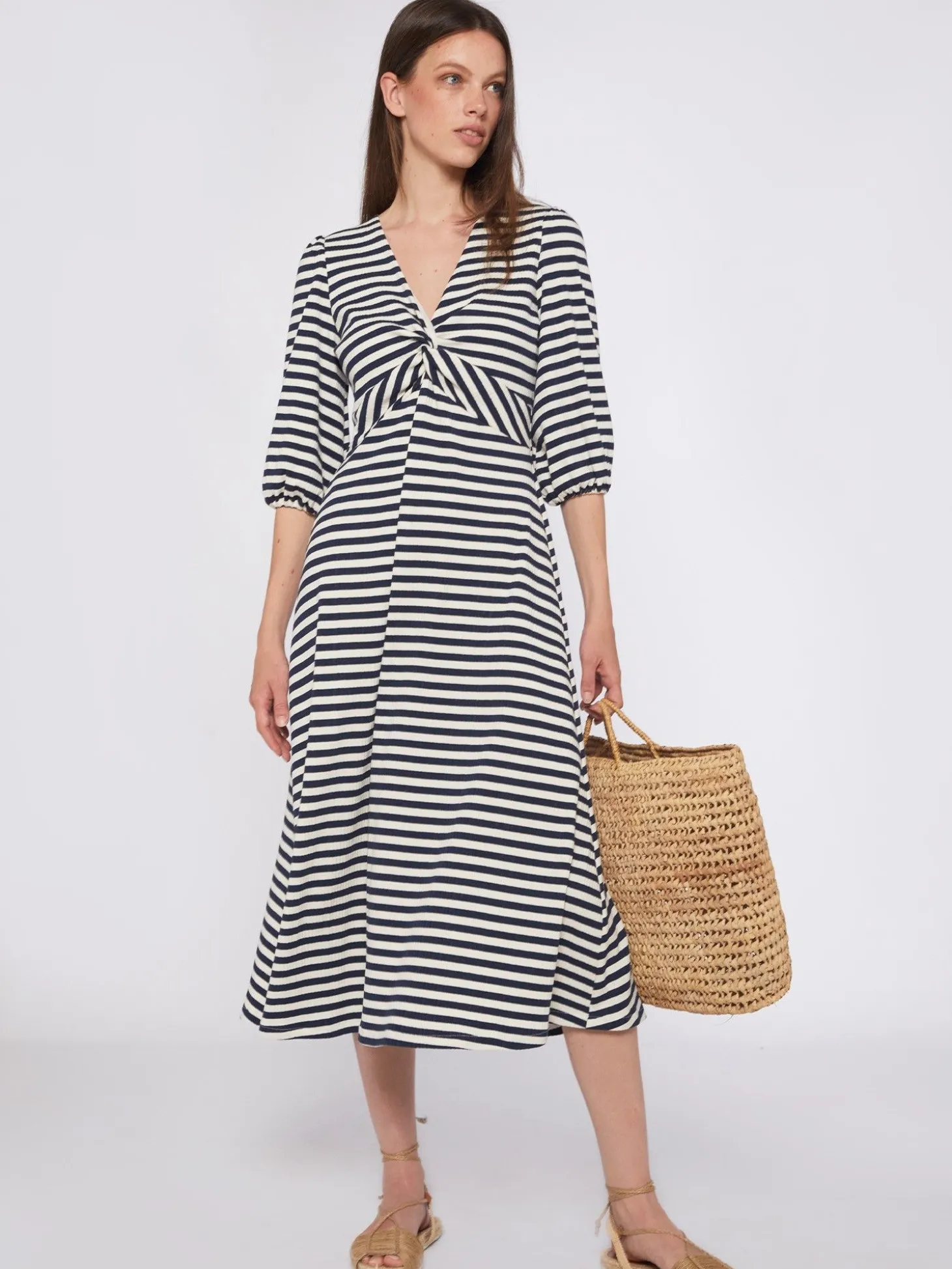 Vilagallo Vestido Rayas Navy Canale New